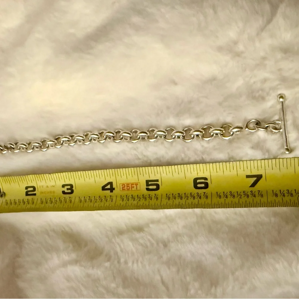 “OTC Signed” 925 Italy Marked Rolo Toggle Bracelet “ - Picture 16 of 17